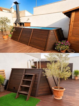 Piscina de madera para exterior