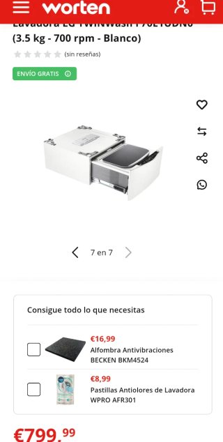 Lavadora doble LG Direct Drive 17kg + 3.5k