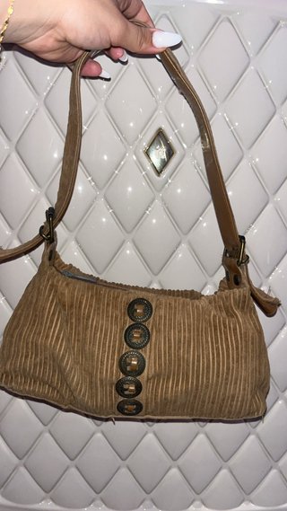 Bolso vintage pana marrón