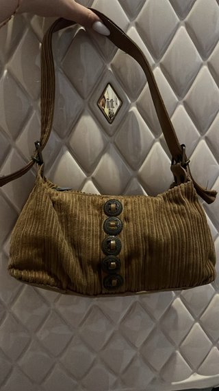 Bolso vintage pana marrón