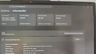 Portátil Ryzen 7 32 GB RAM