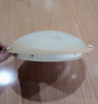 Lámpara Techo Alabastro Beige y Dorado