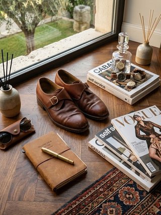 Zapatos Monk Strap Piel Marrón Vintage