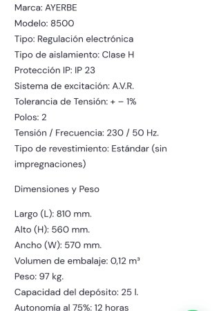 Generador Gasolina Energen EN8500E