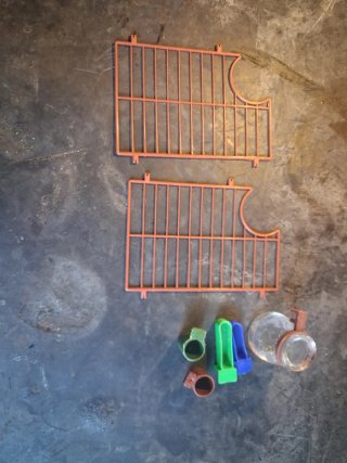 Accesorios Jaula Jilguero Naranja y Verde