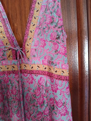 Vestido largo estampado floral talla M