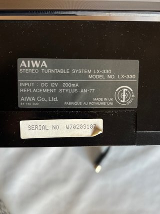 Tocadiscos AIWA Negro