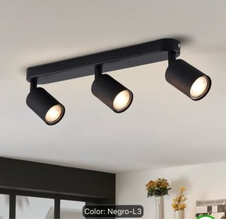 Lámpara Industrial 3 Focos Metal Negro