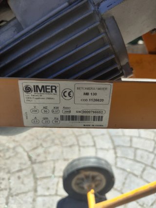 Hormigonera Imer MB130 Eléctrica + cable 3 a 2 pin