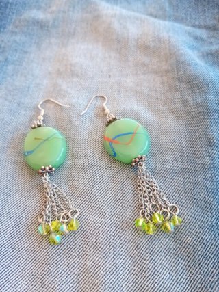 Pendientes Plata Cristal Murano Mar