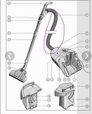 Manguera de succión Miele CX1 Comfort
