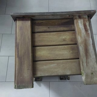 Macetero Grande de Madera de Teca para Restaurar