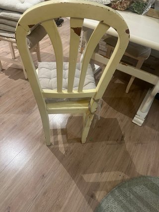 Mesa y 4 sillas madera pino maciza pintadas