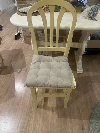 Mesa y 4 sillas madera pino maciza pintadas