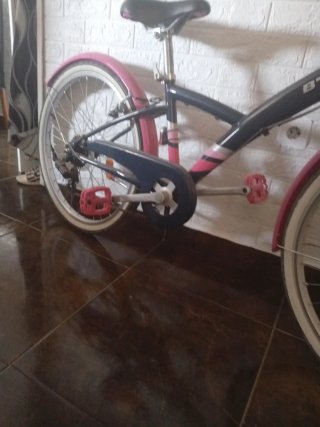 Bicicleta rosa y negra