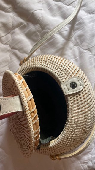 Bolso redondo ratán traido de Bali