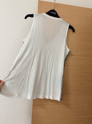 Camiseta tirantes Guitare verde y blanco