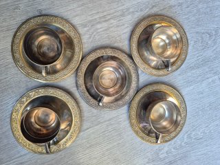 5 Tazas Vintage con Platillos