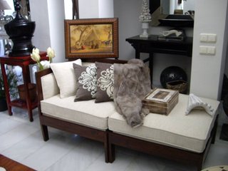 Sofá Chaise Longue Madera Tapizado Beige