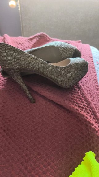 Zapatos de fiesta tacón abierto dorado/plateado