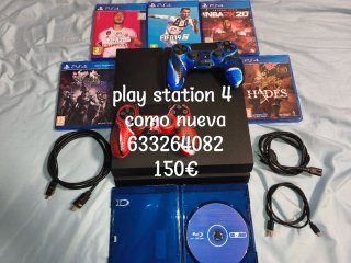 Consola PS4 + 5 Juegos + 2 Mandos+ 2 fundas nuevas