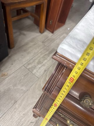 Mesita de noche vintage mármol y madera