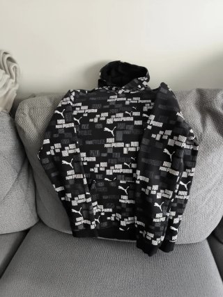 Sudadera Puma niño negra y blanca, talla 14 16