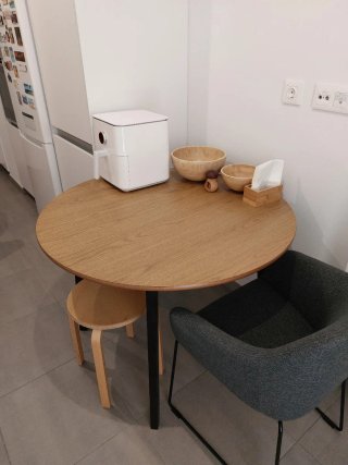 Mesa redonda de madera diámetro 105
