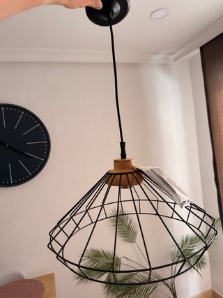 Lámpara Techo Industrial Metal y Madera