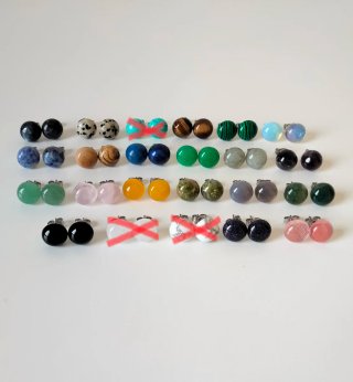 Orecchini Acciaio e Cabochon 10mm