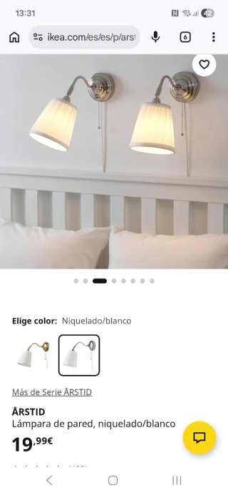 Lámpara de pared Ikea ÅRSTID