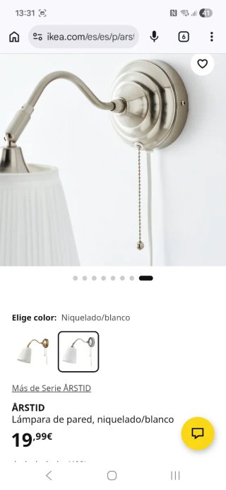 Lámpara de pared Ikea ÅRSTID