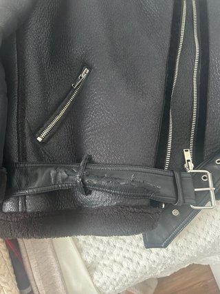 Cazadora Biker Zara Forrada Negra Talla M