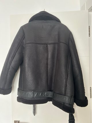 Cazadora Biker Zara Forrada Negra Talla M