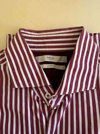 Camisa Mango Rayas Cuello Italiano