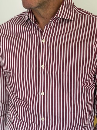 Camisa Mango Rayas Cuello Italiano