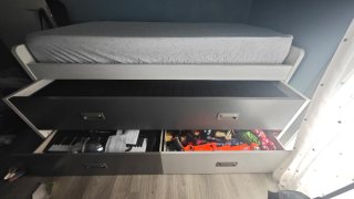 Cama individual 90 cm con cama nido y mueble