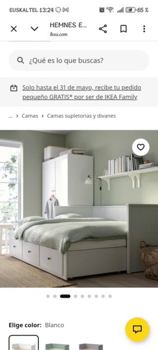 Cama nido Ikea 2 en 1 con 3 cajones en blanco