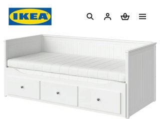 Cama nido Ikea 2 en 1 con 3 cajones en blanco