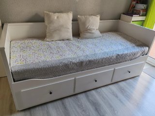 Cama nido Ikea 2 en 1 con 3 cajones en blanco