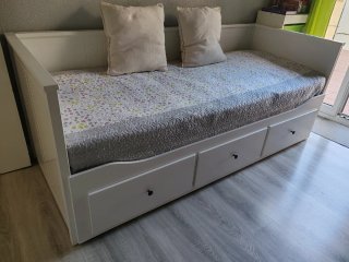 Cama nido Ikea 2 en 1 con 3 cajones en blanco