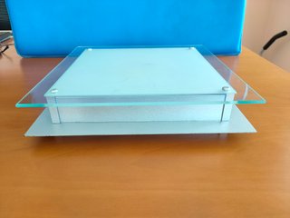 Plafón moderno cristal y metal