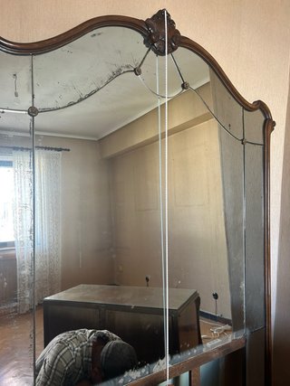 Gran espejo decorativo madera y metal
