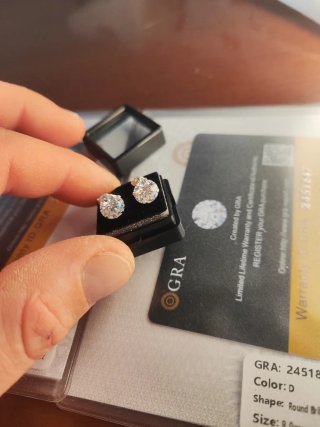 Pendientes Moissanita Plata S925