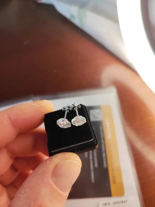 Pendientes Moissanita Plata S925