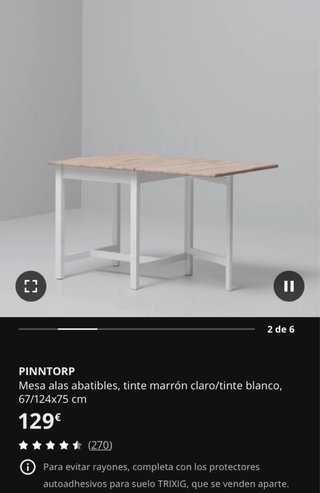 Mesa cocina abatible Ikea Pinntorp