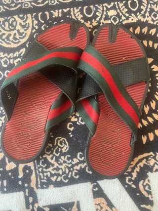 Ciabatte Gucci Tabi a Strisce Rosse e Verdi