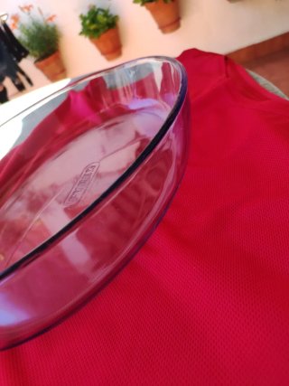 Bandeja Pyrex horno cristal azul