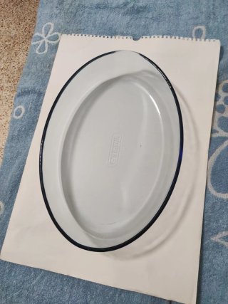 Bandeja Pyrex horno cristal azul