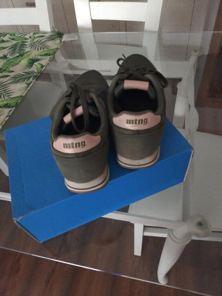 Zapatillas Mustang Mujer Verde y Rosa